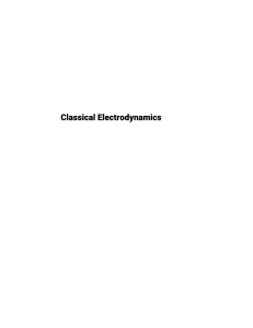 Classical Electrodynamics