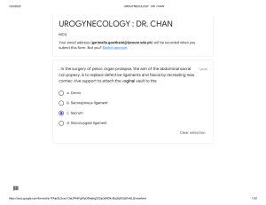 UROGYNECOLOGY   DR. CHAN