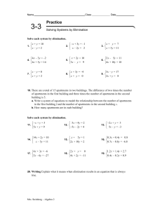 3.3 - HW Solving Systems by Elimination