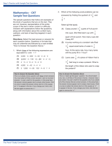 Mathematics CKT Sample Test Questions