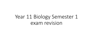 Year 11 Biology Semester 1 exam revision