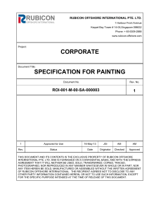 Offshore Painting Specification: Carbon Steel Coating