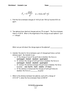 Coulombs Law Worksheet