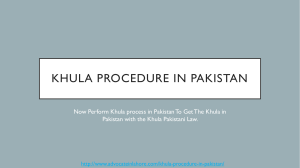 Khula Procedure in Pakistan - Get Free Advice With Consultancy For Khula
