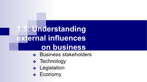 External Influences on Business: Stakeholders & Technology