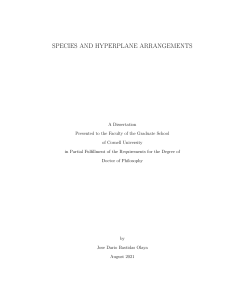 [PhD thesis at Cornell University] Jose Dario Bastidas Olaya - Species and hyperplane arrangements (2021) - libgen.li