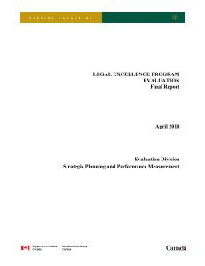 Legal Excellene Program Evaluation April 2010