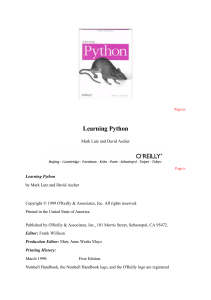OReilly Learning Python (1999)