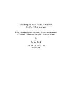 Direct Digital Pulse Width Modulation for Class D Amplifiers
