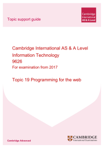 Cambridge IT: Programming for the Web (JavaScript)