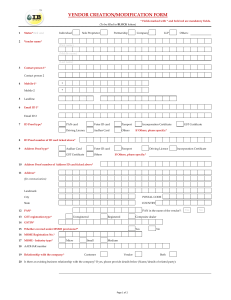 Vendor creation or modification form PDF