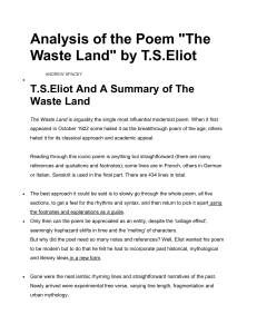 Analysis of The Waste Land