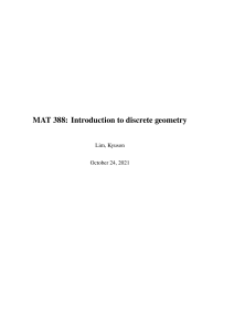 Mat388(2020 Summer)- discrete geometry and graph theory