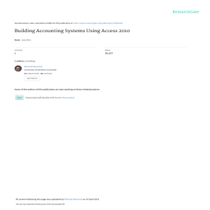 Building Accounting Systems Using Access 2010