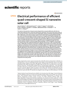 Electrical performance of efcient QUADA cresent