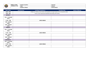 Weekly Home Learning Plan Template