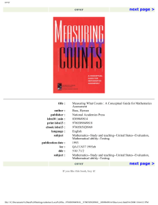 Measuring What Counts A Conceptual Guide for Mathematics Assessment by Mathematical Sciences Education Board, National Research Council (z-lib.org)