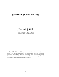 GeneratingFunctionology