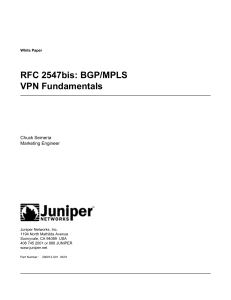 BGP/MPLS VPN Fundamentals: RFC 2547bis White Paper