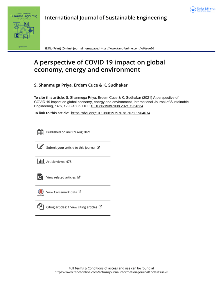 COVID-19 Impact on Global Economy, Energy & Environment