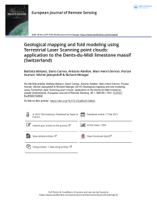 Geological mapping and fold modeling using Terrestrial Laser Scanning point clouds application to the Dents du Midi limestone massif Switzerland