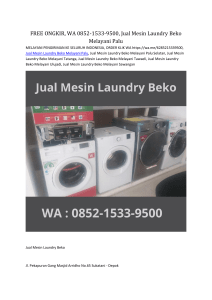 FREE ONGKIR, WA 0852-1533-9500, Jual Mesin Laundry Beko Melayani Palu