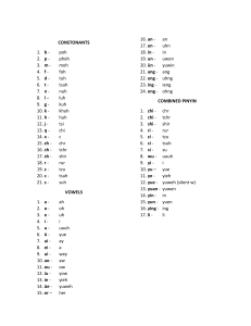 Lista de pronunție chineză: Consoane, vocale, pinyin, tonuri