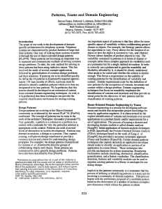 Design Patterns & Domain Engineering in Software Development