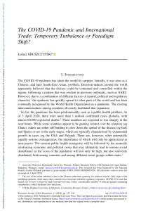 covid19 pandemic and international trade temporary turbulence or paradigm shift