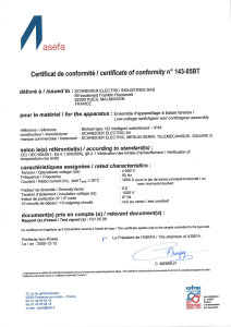 0.4 kV panel Certificat