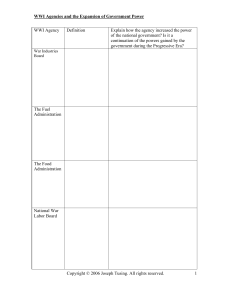 AP US Ch 22 WWI Expansion of Government Graphic ORganizer