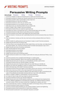 Persuasive Prompts for writing