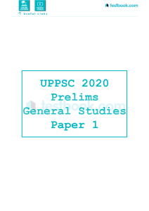 UPPSC Civil Service 2020 Official Paper 1
