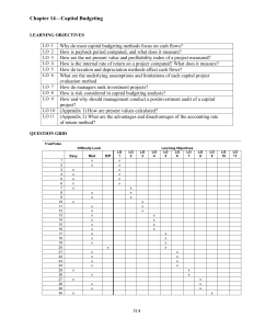 Capital Budgeting test banks