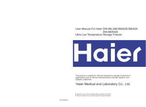 Haier Freezers-ultra-low-temperature DW manual