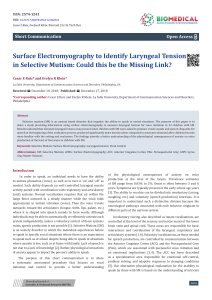 Surface Electromyography to identify laryngeal tension in SM