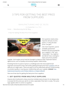 3 Tips for Getting the Best Price from Suppliers