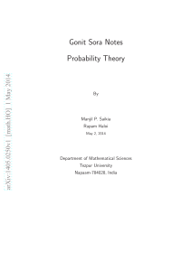 Probability Theory Lecture Notes - Gonit Sora