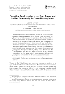 Narrating Rural Lesbian Lives: Body Image and Lesbian Community in Central Pennsylvania