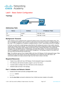 NTFS3101-Week02--Lab01 - Basic Switch Configuration