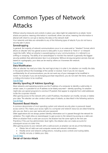 Common Types of Network Attacks