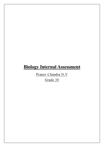 Biology Internal Assessment Sample