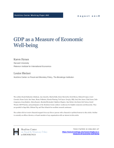 GDP as a Measure of Economic