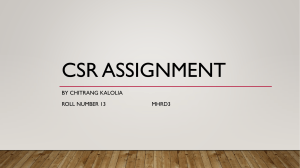 CSR assignment