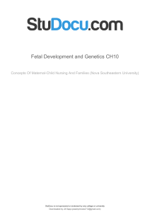 Studocu Chapter 10 Fetal development and genetics
