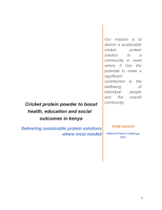 Cricket protein powder to boost health, education and social outcomes in Kenya