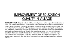 IMPROVEMENT OF EDUCATION QUALITY IN VILLAGE
