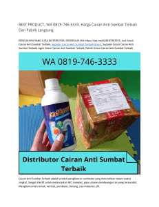 BEST PRODUCT, WA 0819-746-3333, Harga Cairan Anti Sumbat Terbaik Dari Pabrik Langsung