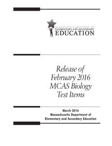 MCAS Biology test 2016