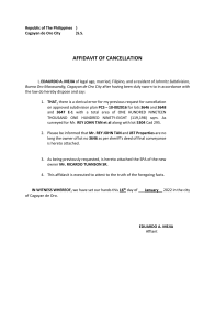 Affidavit of Cancellation - 3646, 3647, 3648, 5304